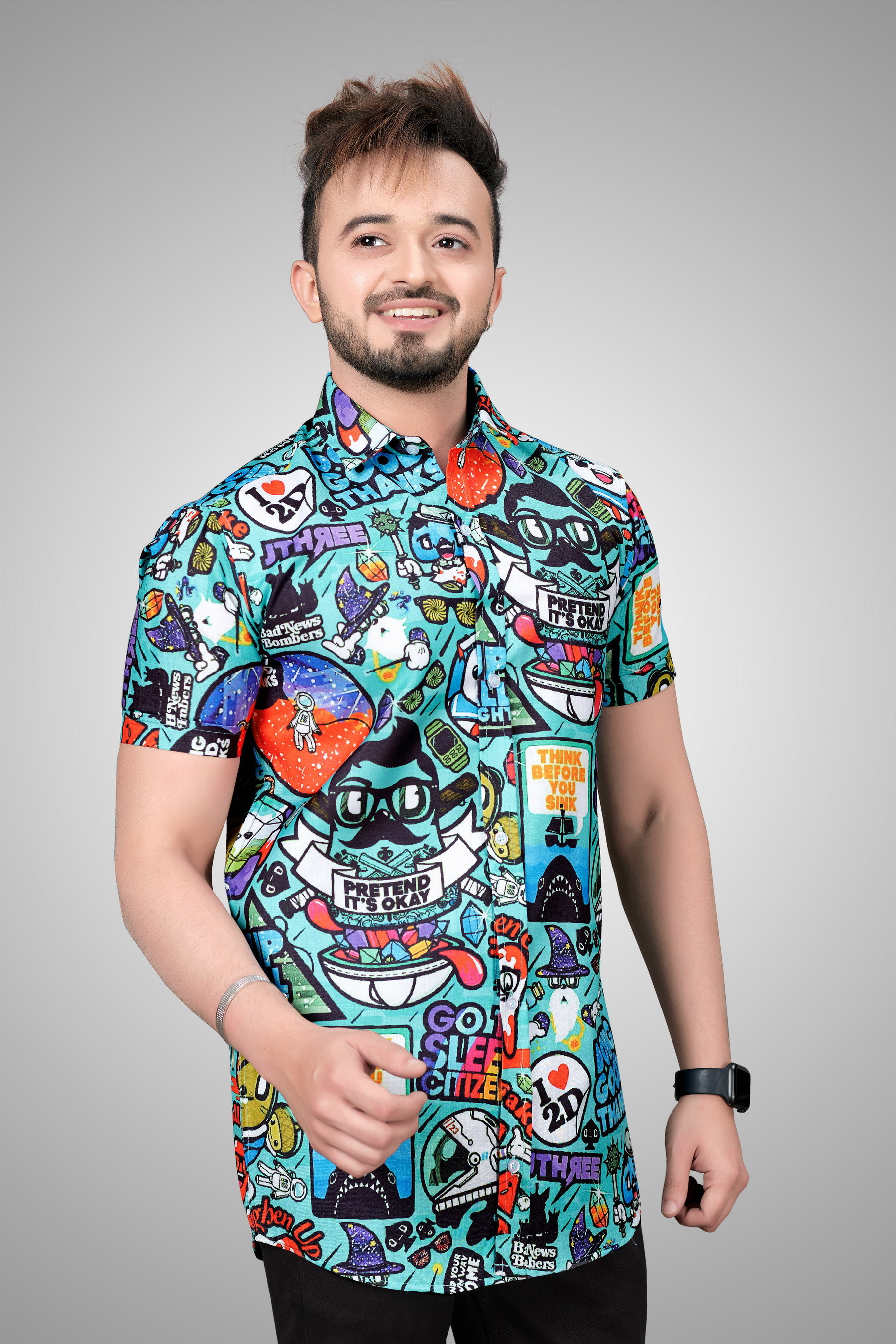 Abstract Element Pattern Funky Printed 