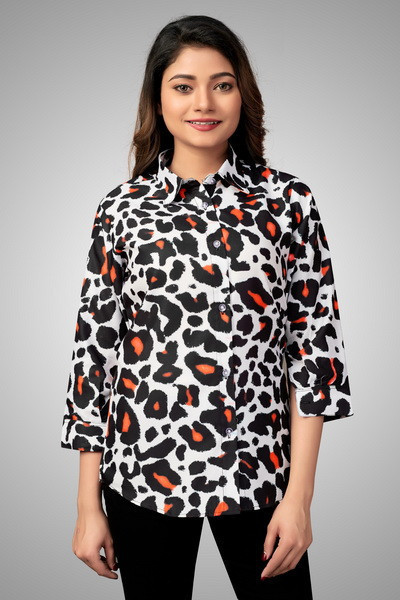 abstract element pattern print breathable shirts
