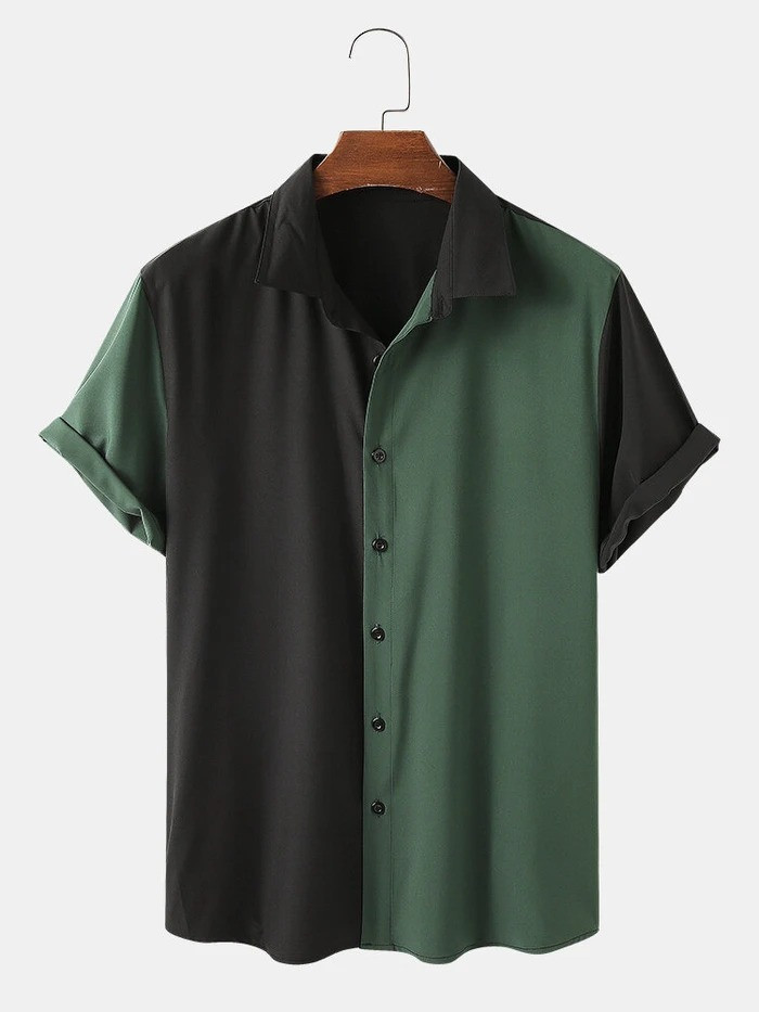 abstract element pattern print breathable shirts