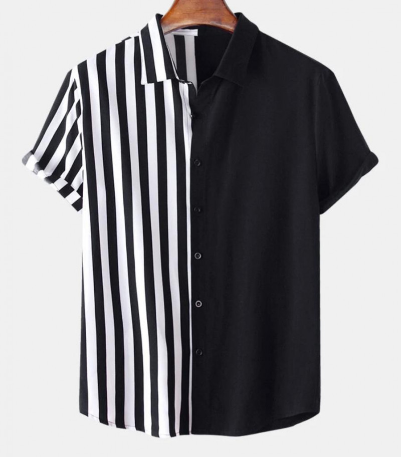 abstract element pattern print breathable shirts